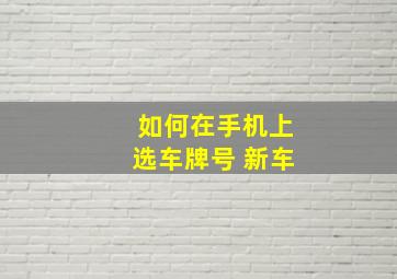 如何在手机上选车牌号 新车